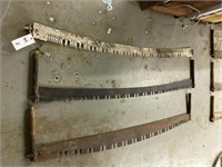 2-Vintage Crosscut Saws & 1-Blade