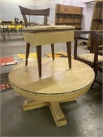 Vintage Sewing Chair & Wood Round Table
