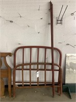 Red Twin Size Vintage Bed Frame & Rails