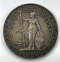 1909/8-B British Silver Trade Dollar, Overdate