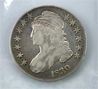 1830 Capped Bust Half Dollar, Early US 50c, VF