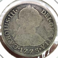 1773 Bolivia Silver 2 Reales Coin, Good