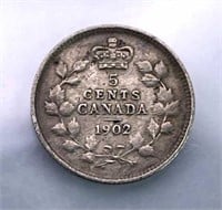 1902 Canada Silver 5 Cents