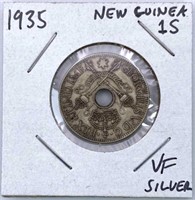 1935 New Guinea Silver 1 Shilling, VF