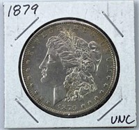 1879 Morgan Silver Dollar, UNC w/ Tone