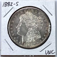 1882-S Morgan Silver Dollar, UNC w/ Luster