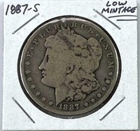 1887-S Low Mintage Morgan Silver Dollar, Details