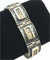 Sterling Silver Decorative Abalone Bracelet