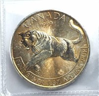 2014 Canada 1oz Silver Tiger w/ Toning