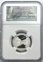 2011-S Silver 25 Cent Chicksaw NGC Proof 70 Ultra