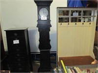 clock w/ stenciling 76 tall w/hiddden shelf
