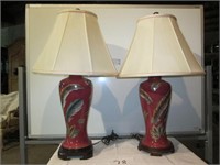 pr feathered lamps 29 tall