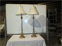 pr gold pedistal lamps 31 tall