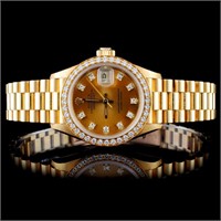 Rolex 18K YG Ladies Diamond Wristwatch