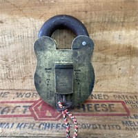 Brass Padlock with Working Key - 12cm tall