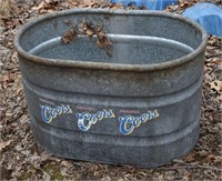 Large galvanized tub, Original Coors; as is
