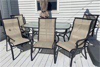 Glass top patio table 5 chairs