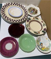 Jadeite Alice Pattern Saucer & Other Plates/Bowls