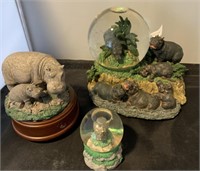 Westland Hippo Music Figurine and Snow Globes