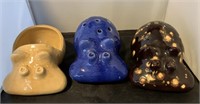 3 Ceramic Hippos