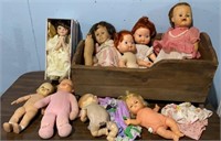 Baby Dolls & Vintage Rocking Doll Bed