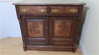 Antique Side Board Cabinet w/Natural Stone Top, 2