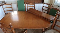 Hardwood Kitchen Table (60x40x30) w/3 Leaves, 7