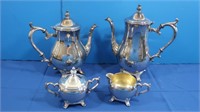 Vintage Silverplate Teapots, Creamer & Sugar Dish