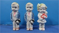 3 Vintage Porcelain Figurines-Made in Japan