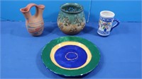 Handmade Pottery, Signed Various Artists