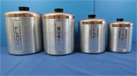 Vintage Aluminum Canisters w/Lids (full)