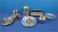 Lg Lot Pewter Dishes