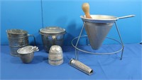 Vintage Flour Sifter, Baking Cup Molds & Other