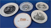 5 Collector Vintage Plates-1882 Bucks Co., 1959