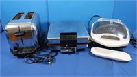 Toaster, George Foreman Grill, Griddle Press (all