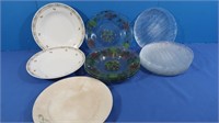 Plates-Homer Laughlin, Glass Plates, Handpainted,