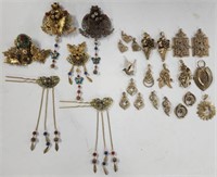 Collection of Asian Pendants and Hair Pieces