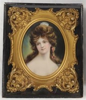 Antique Style Victorian Portrait on Tin