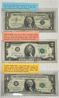 Collection of 3 US Dollar Bills