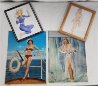 Collection of 4 Pin Up Prints
