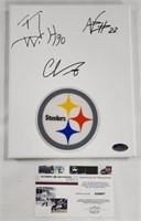 Signed Pittsburgh Steelers Logo Canvas with COA