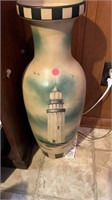 Large Vase with Painted Lighthouse (living room)