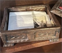 Wood Carved Box With Contents (Living Room)