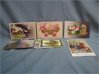 6 Antique Postcards Early 1900s