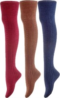 3-Pk Lovely Annie Thigh High Socks, Size 6-9