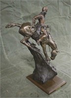 Remington Mountain Man Bronze Statue Approx 9"x20"