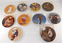 10 Norman Rockwell Christmas Plates 1975-1984 COAs