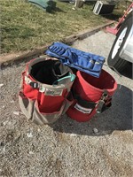 Lot of 3 Tool Buckets/w extra bag