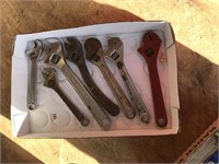 Lot of 7 Adjustable Wrenchs