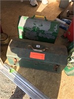 Lot of 2 Green Tool Boxes